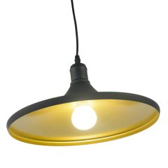 Zwarte Kegelhanglamp met Goudkleurige Binnenkant  Valott Mo