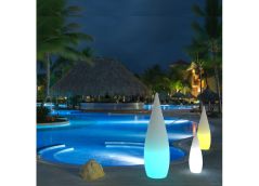 Oplaadbare Staande Lamp LED RGB Waterdruppel 80 cm incl. Afstandsbediening - Funnylights Muk Tuinlamp