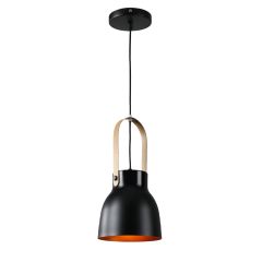 Hanglamp Modern Zwart Aluminium met Hout - Valott Maija