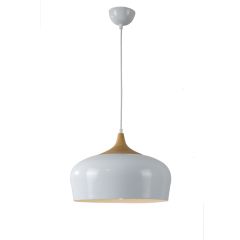 Hanglamp Modern Wit Rond Aluminium en Hout - Valott Jari