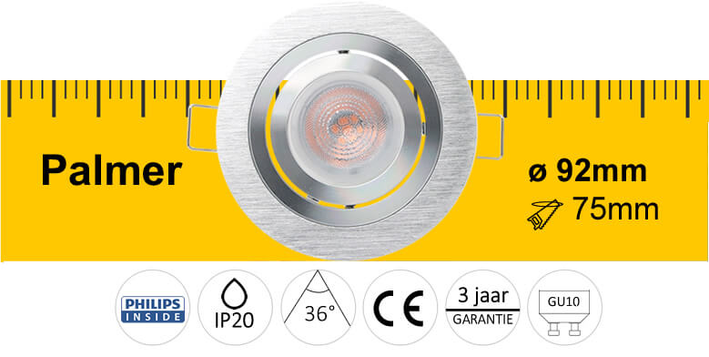 LED Inbouwspot Arona vierkant aluminium